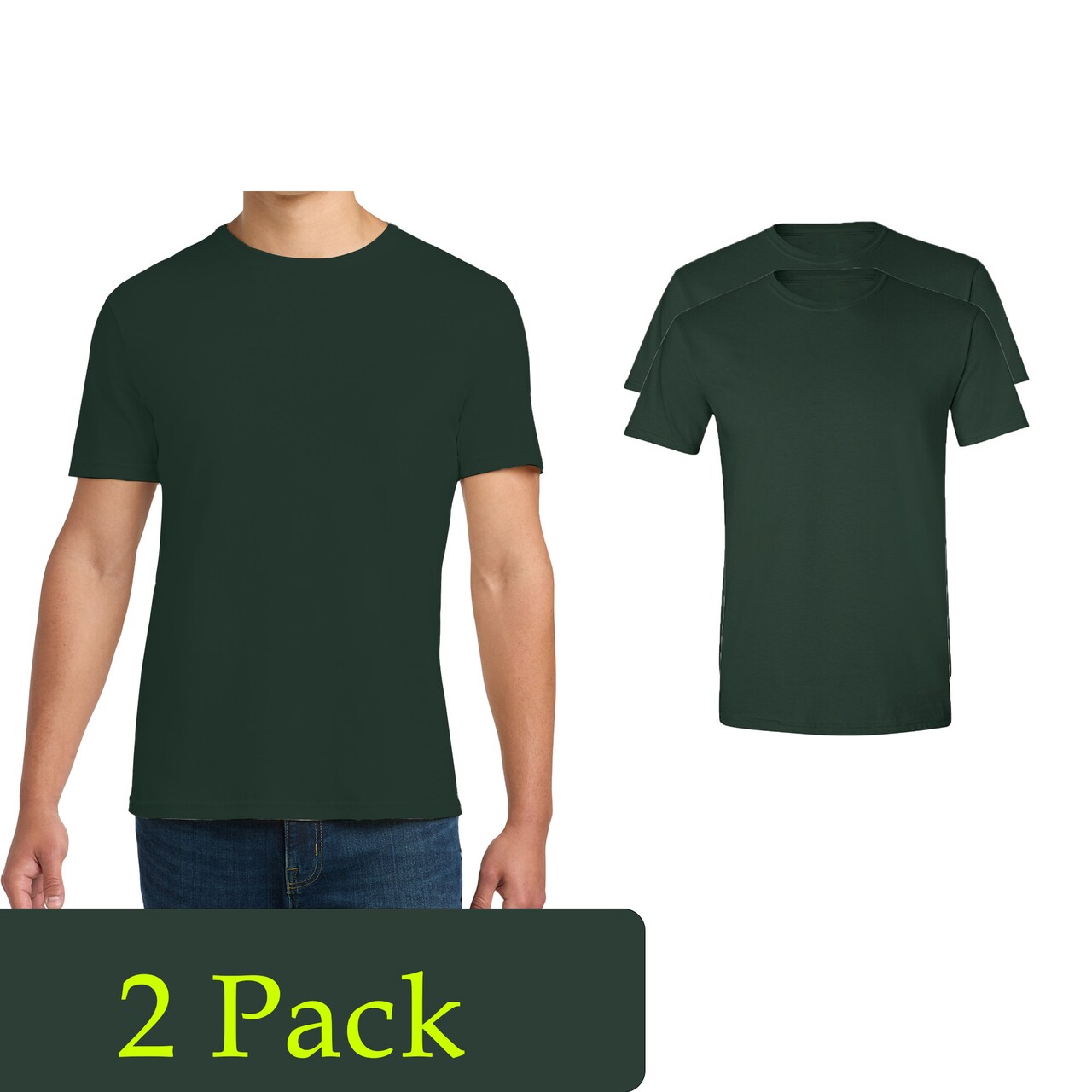 Gildan Men's Softstyle Short Sleeve T-Shirt, Craft Bundle Blank Tee for Custom Design, Forest, S-3XL